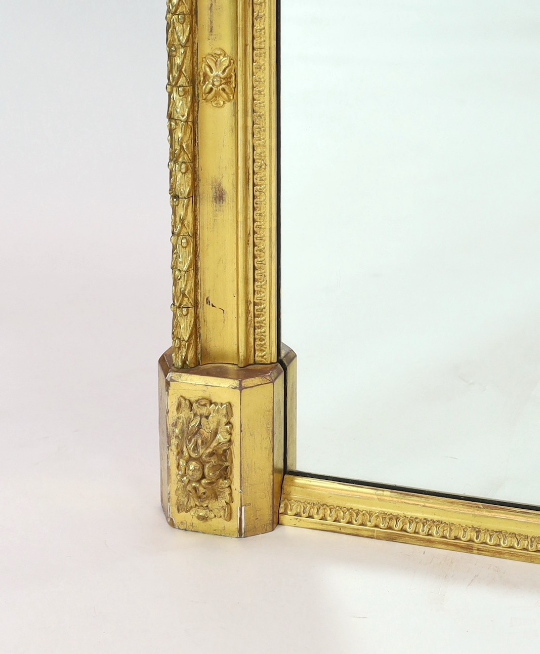 A Victorian giltwood and gesso overmantel mirror, width 150cm, height 196cm